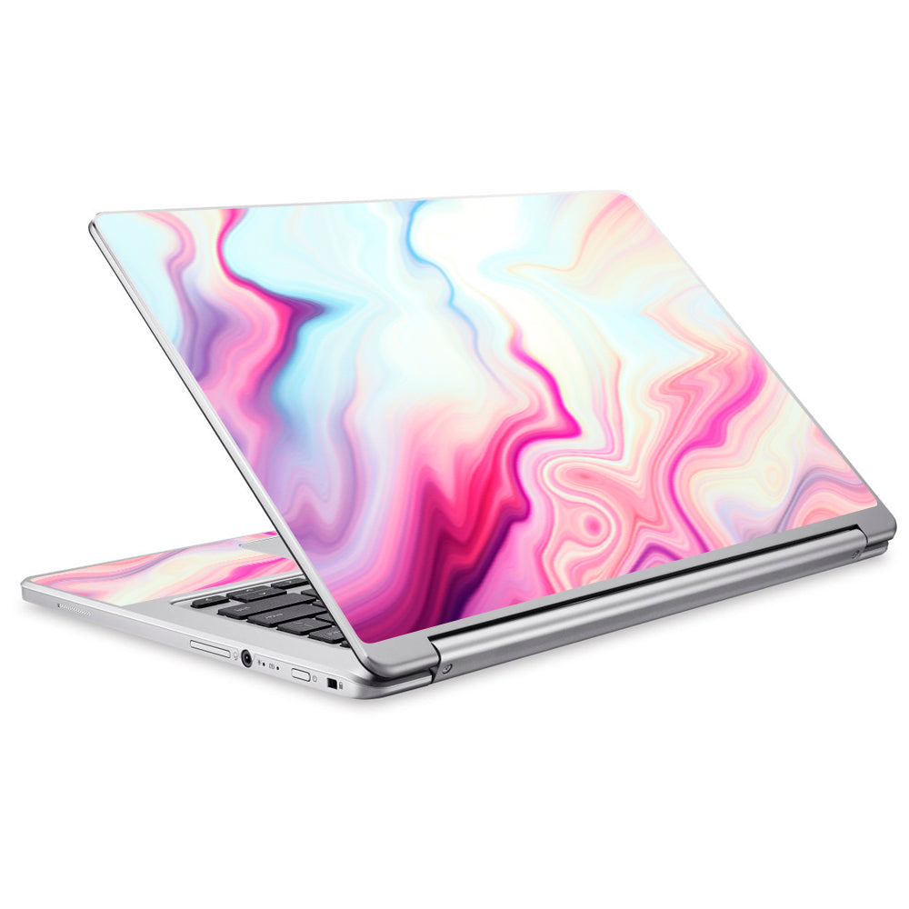  Pink Marble Glass Pastel Acer Chromebook R13 Skin