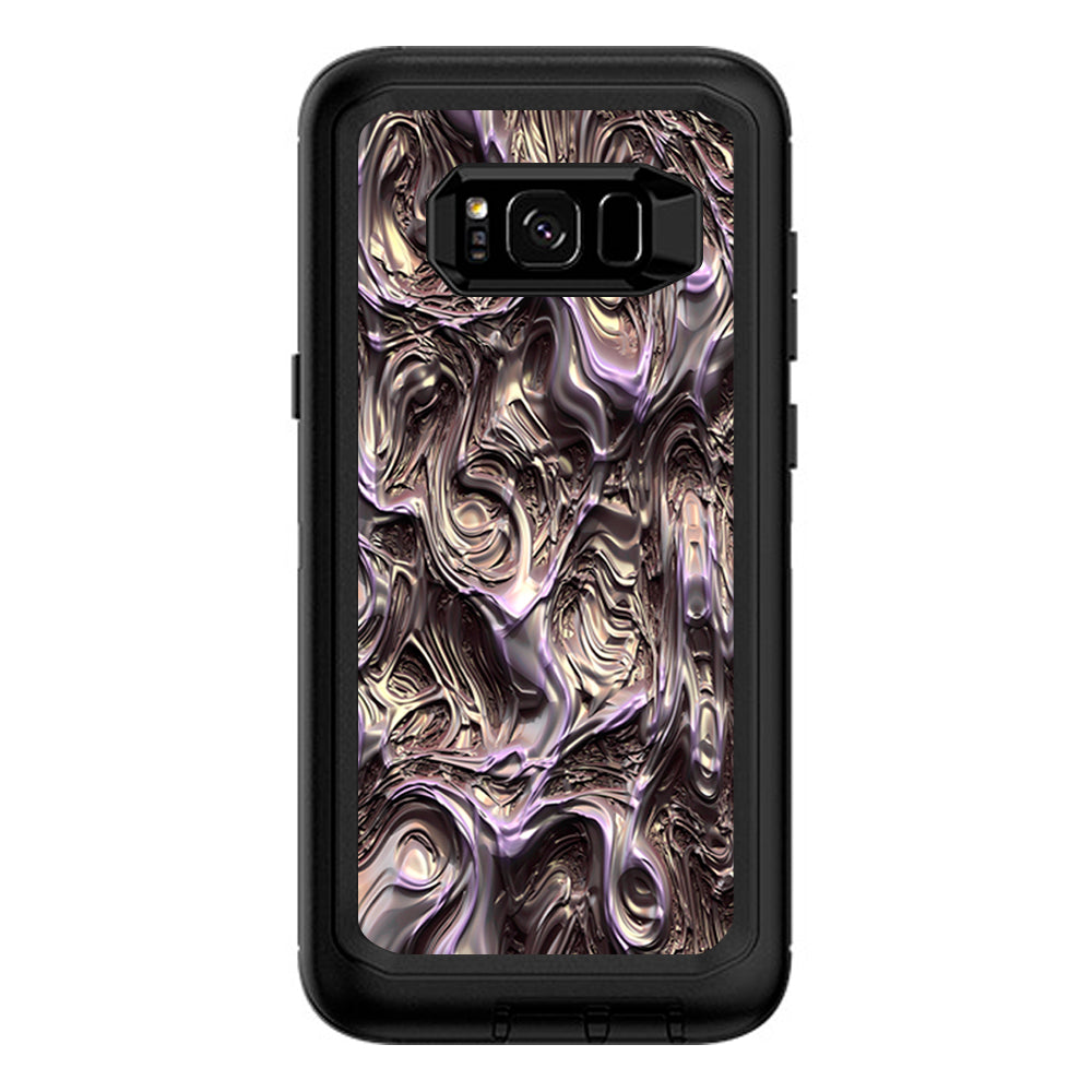  Molten Melted Metal Liquid Formed Terminator Otterbox Defender Samsung Galaxy S8 Plus Skin