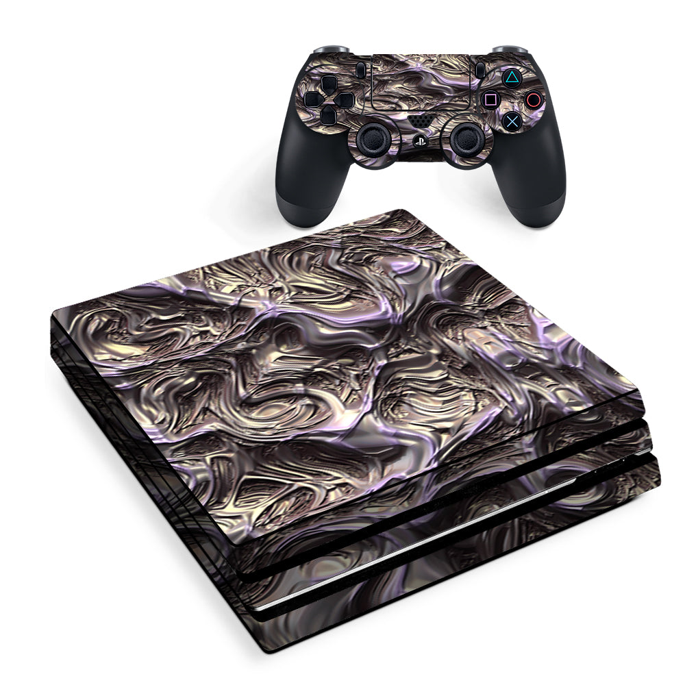 Molten Melted Metal Liquid Formed Terminator Sony PS4 Pro Skin