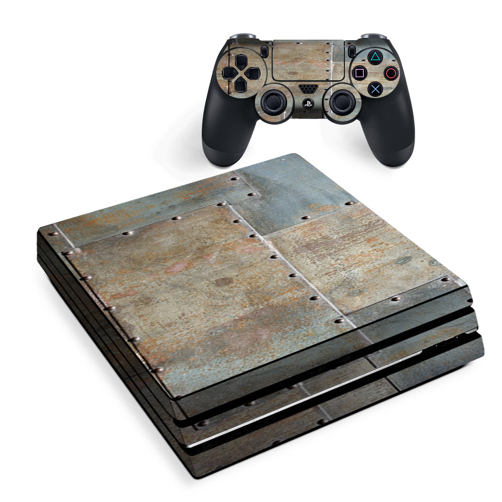 Metal Panel Aircraft Rivets Sony PS4 Pro Skin