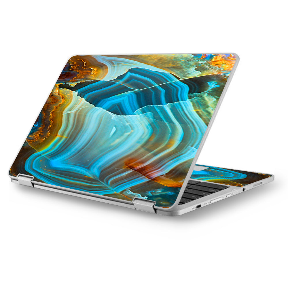  Beautiful Geode Precious Stone Blue Brown Asus Chromebook Flip 12.5" Skin