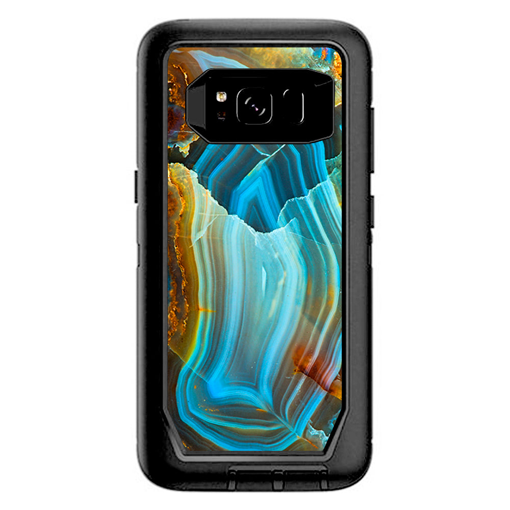 Beautiful Geode Precious Stone Blue Brown Otterbox Defender Samsung Galaxy S8 Skin