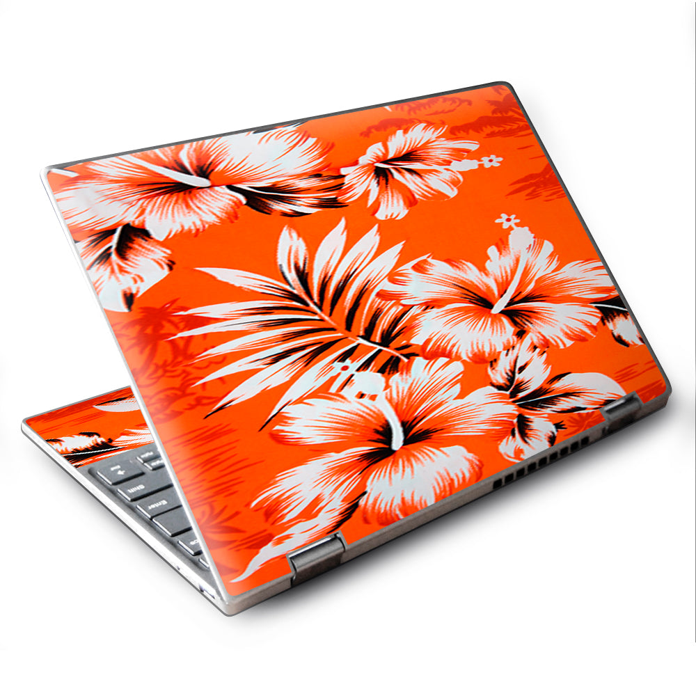  Orange Tropical Hibiscus Flowers Lenovo Yoga 710 11.6" Skin