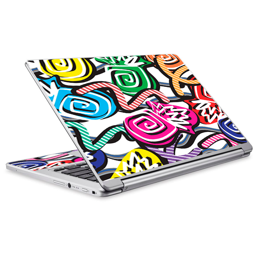 Squiggles Swirls Pop Art Acer Chromebook R13 Skin