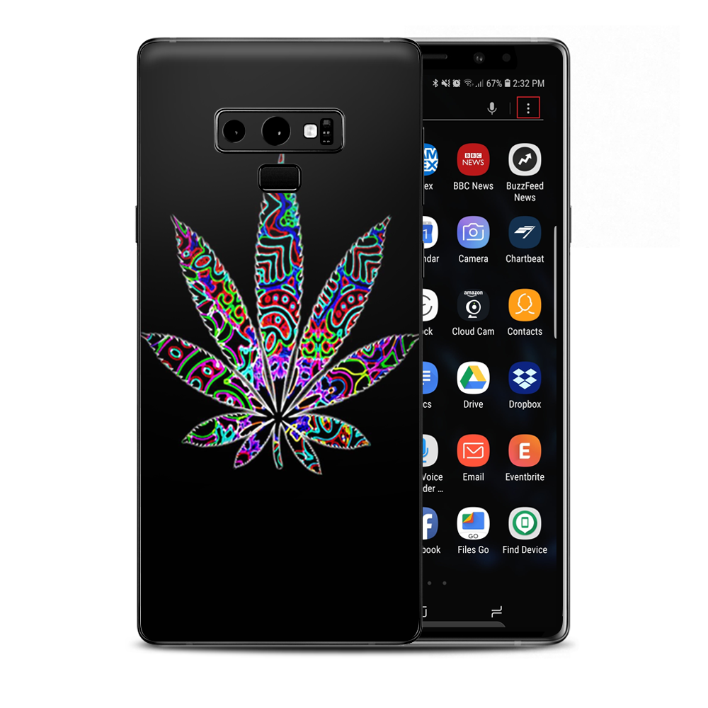 Pot Leaf Marijuana Colorful Retro Samsung Galaxy Note 9 Skin