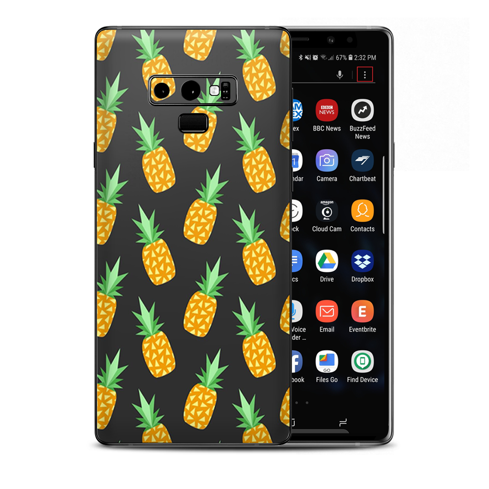 Pineapples Grey Pattern Samsung Galaxy Note 9 Skin