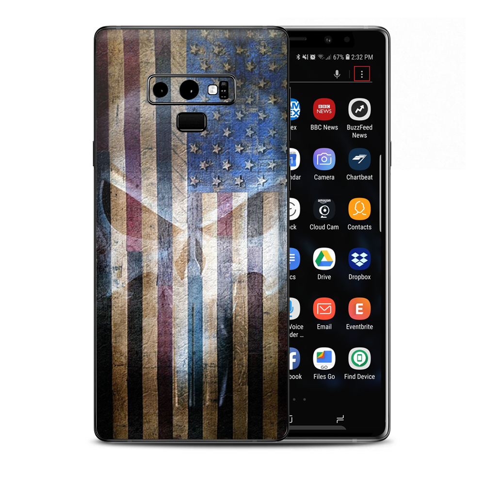American Flag Ghost Punish Grunge Samsung Galaxy Note 9 Skin