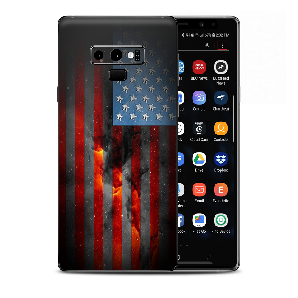 Dark Distressed American Flag Sky Stars Galaxy Samsung Galaxy Note 9 Skin