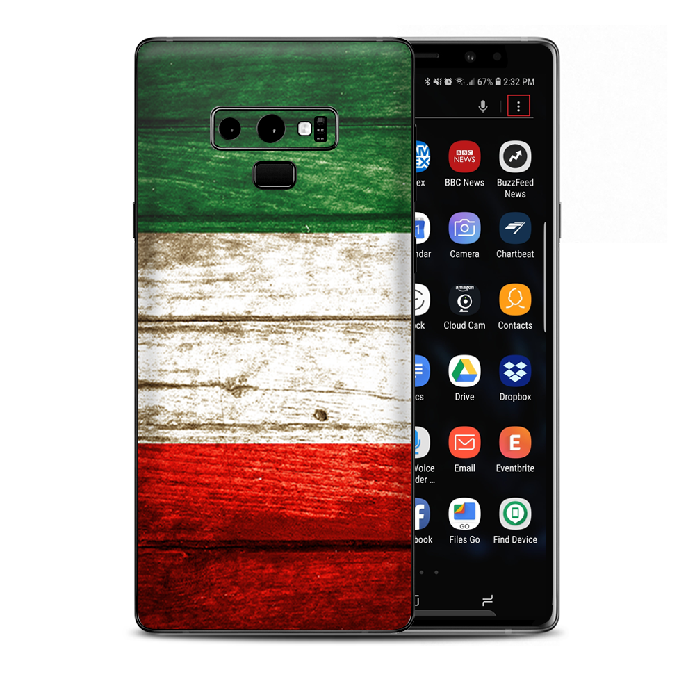 Flag Italy Grunge Distressed Country Samsung Galaxy Note 9 Skin