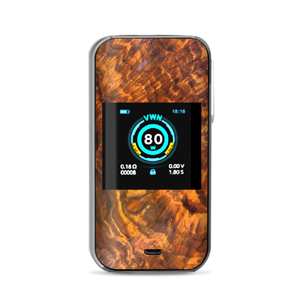  Orange Burnt Burl Wood Aged Vaporesso Luxe Nano Kit Skin