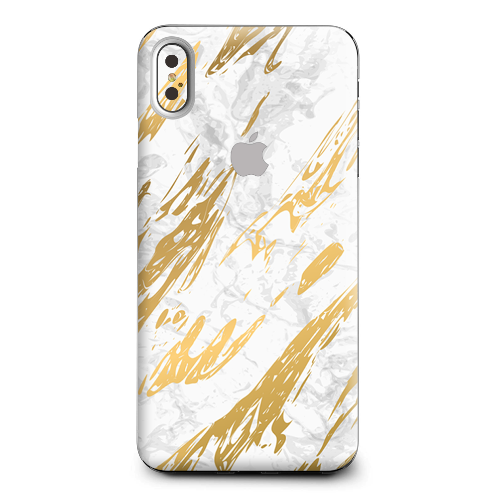 Gold Marble White Granite Stone Slate Apple iPhone XS Max Skin