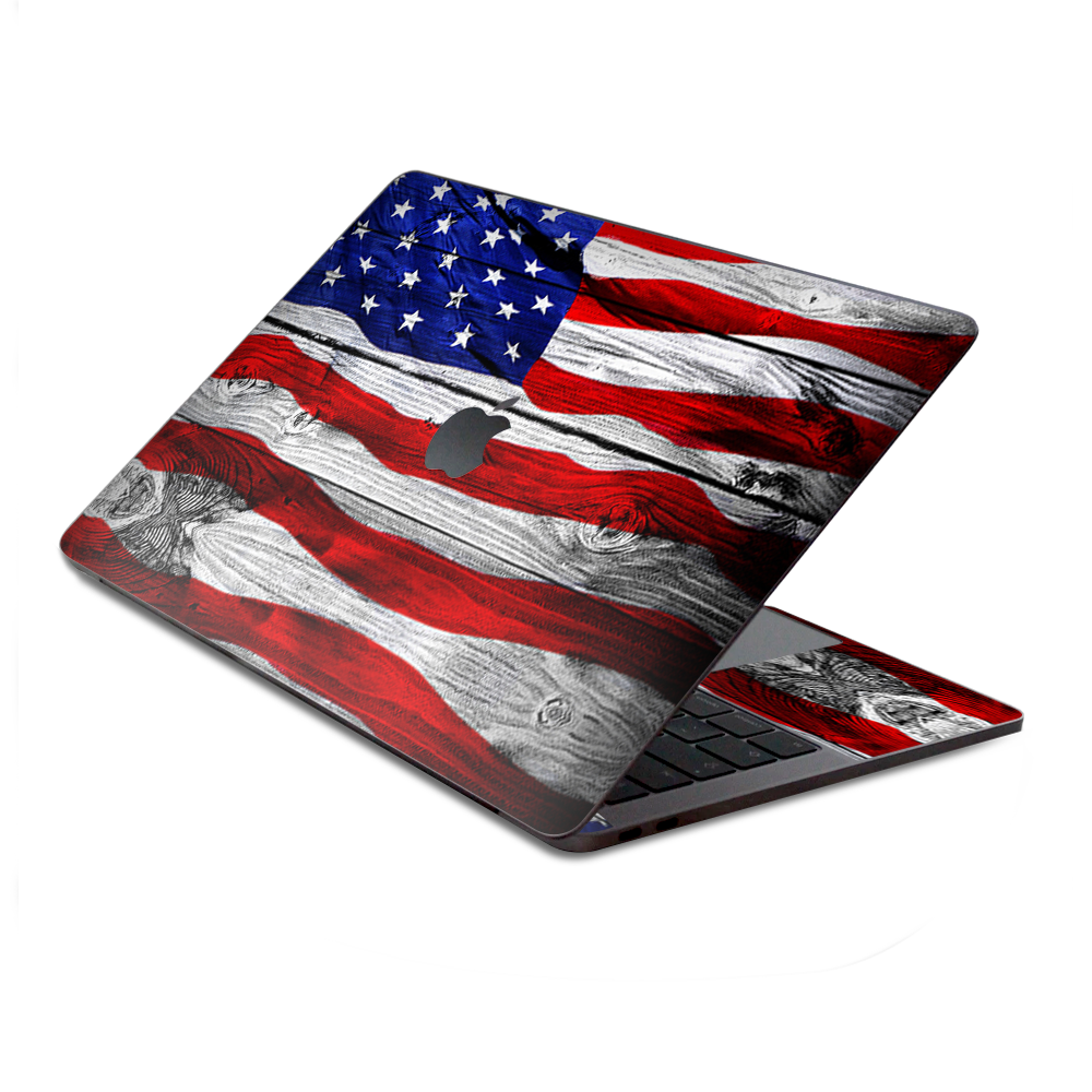 American Flag On Wood