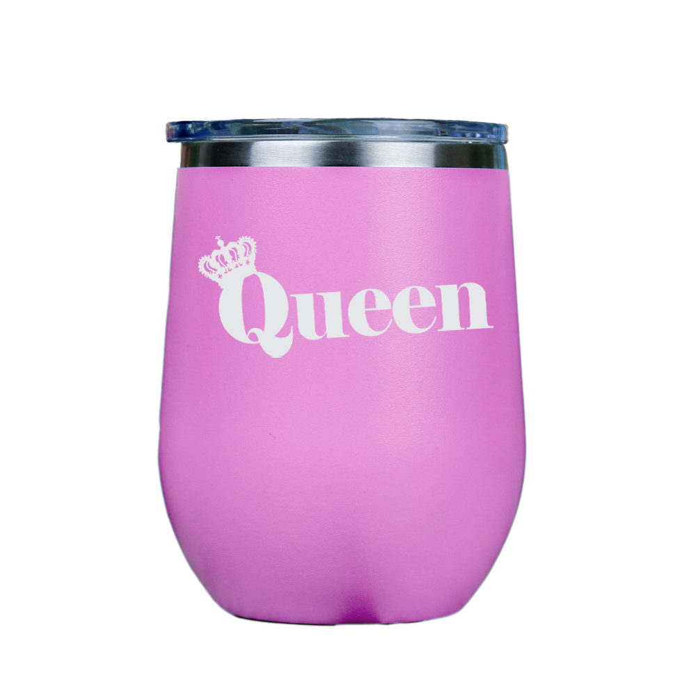 Queen  - Pink Stainless Steel Stemless Wine Glass