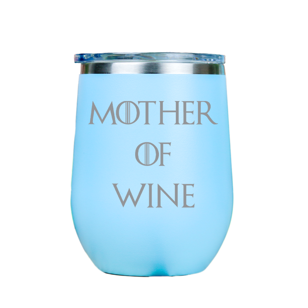 Mother of Wine  - Blue Stainless Steel Stemless Wine Glass
