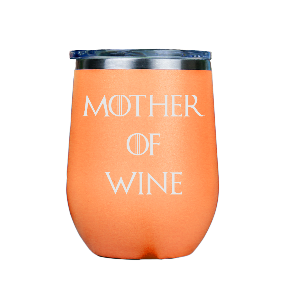 Mother of Wine  - Orange Stainless Steel Stemless Wine Glass
