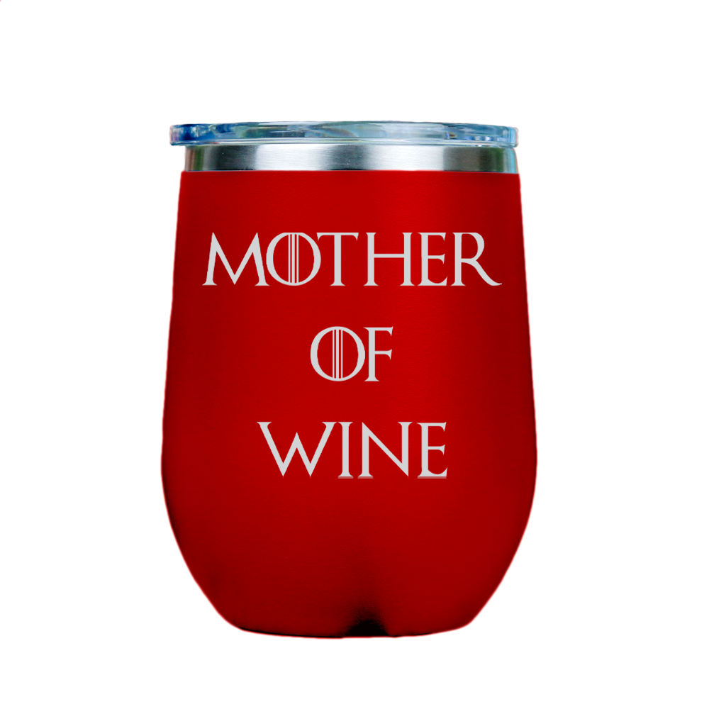 Mother of Wine  - Red Stainless Steel Stemless Wine Glass