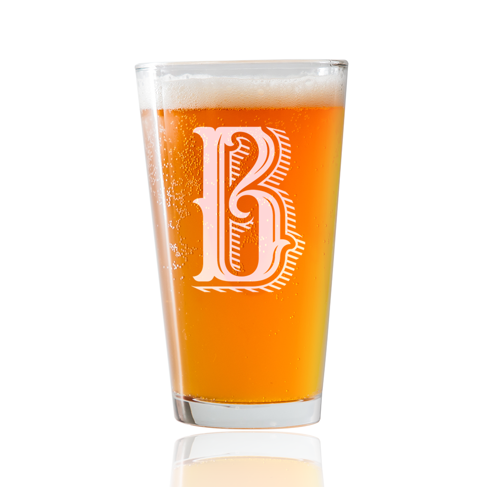 Monogram B  Beer Pint Glass