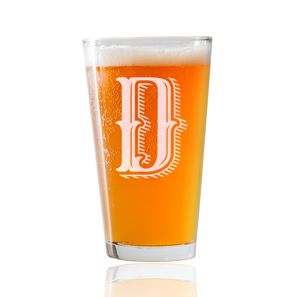 Monogram D  Beer Pint Glass