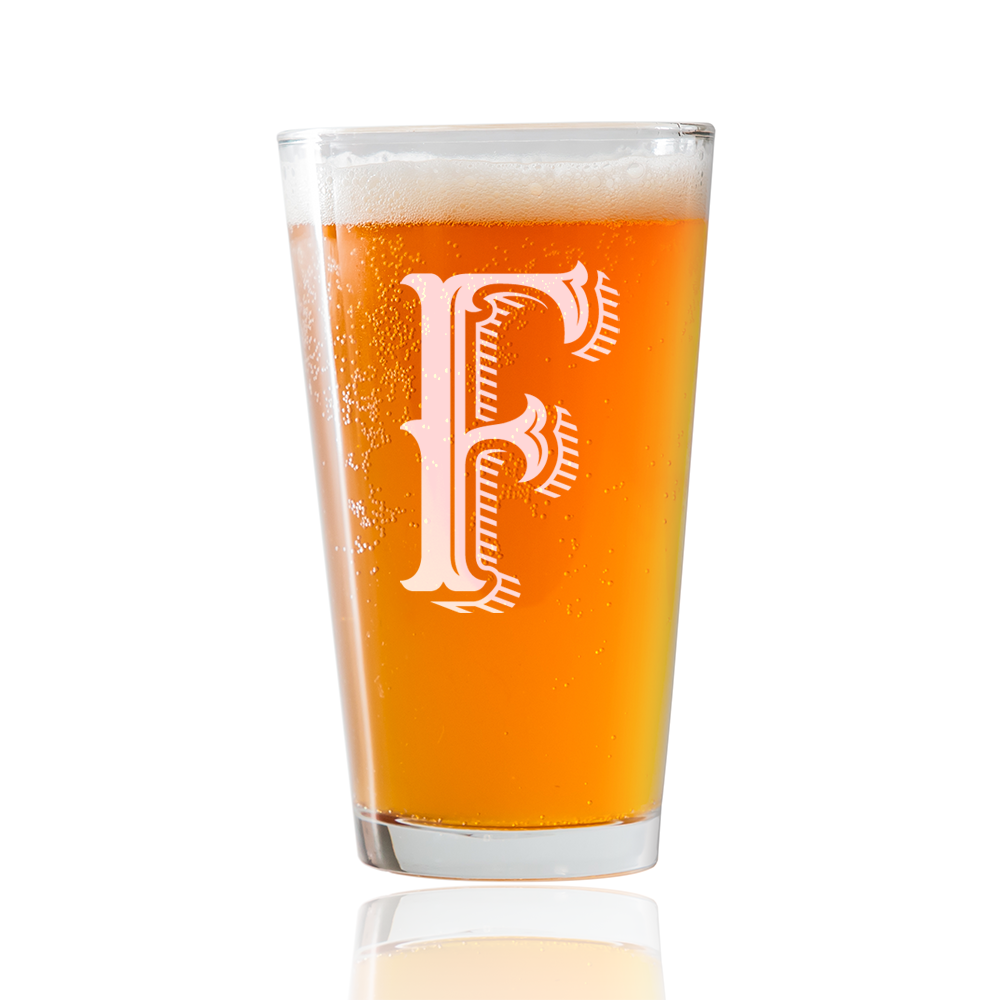 Monogram F  Beer Pint Glass