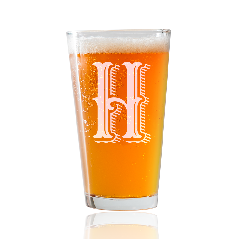Monogram H  Beer Pint Glass