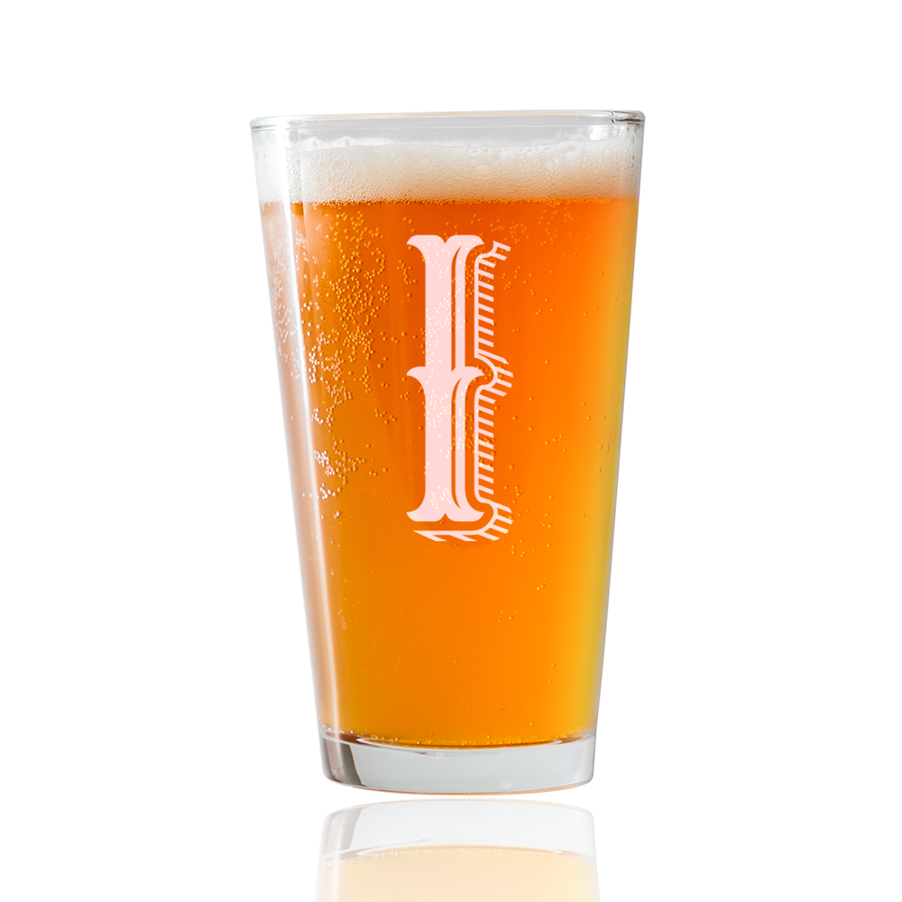 Monogram I  Beer Pint Glass