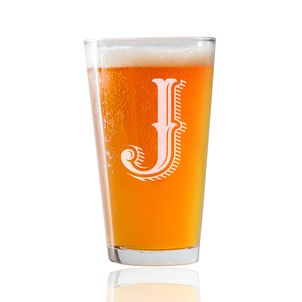 Monogram J  Beer Pint Glass