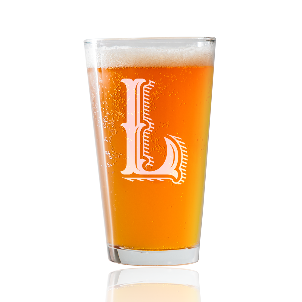 Monogram L  Beer Pint Glass