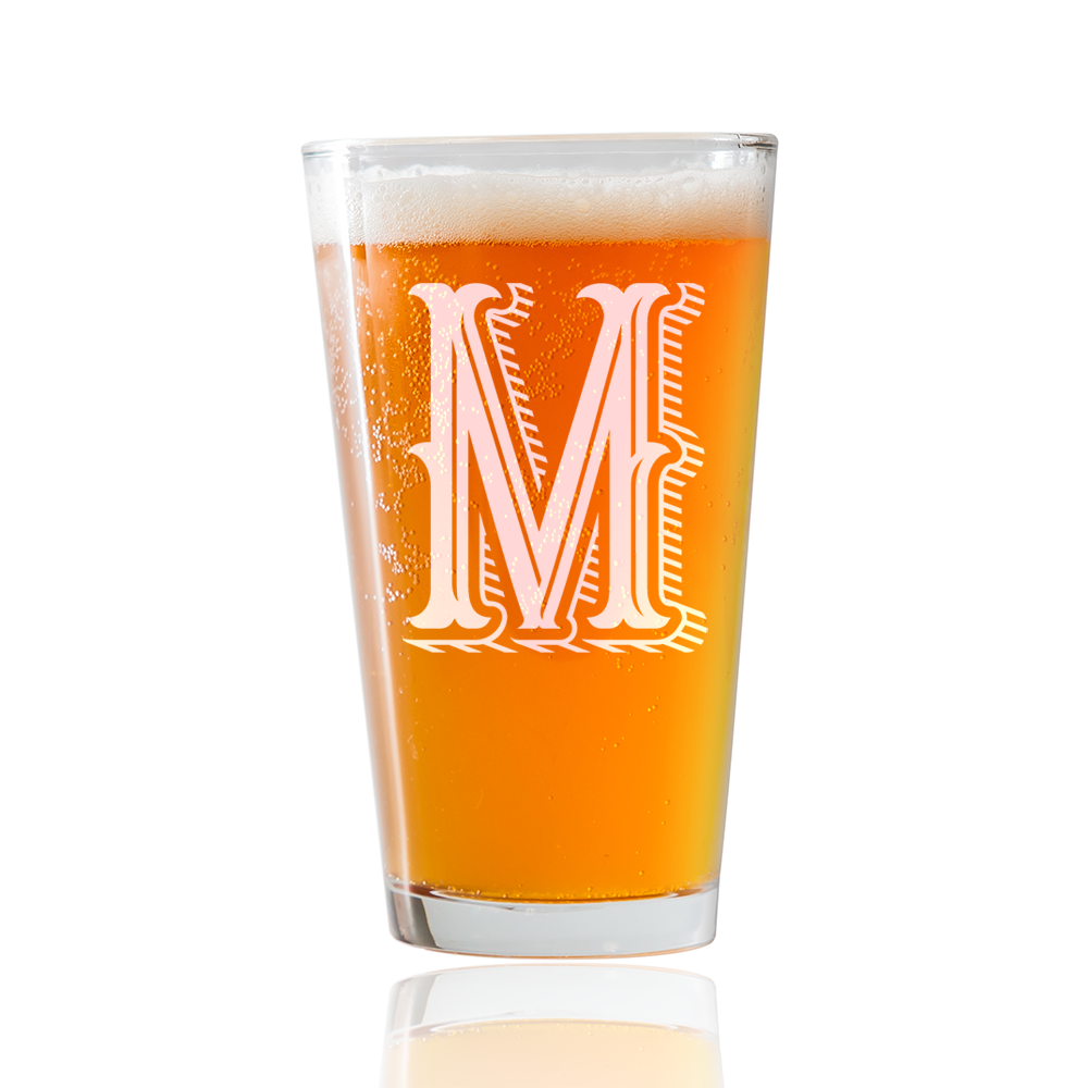 Monogram M  Beer Pint Glass