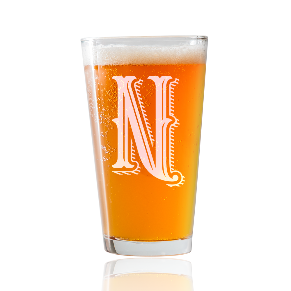 Monogram N  Beer Pint Glass