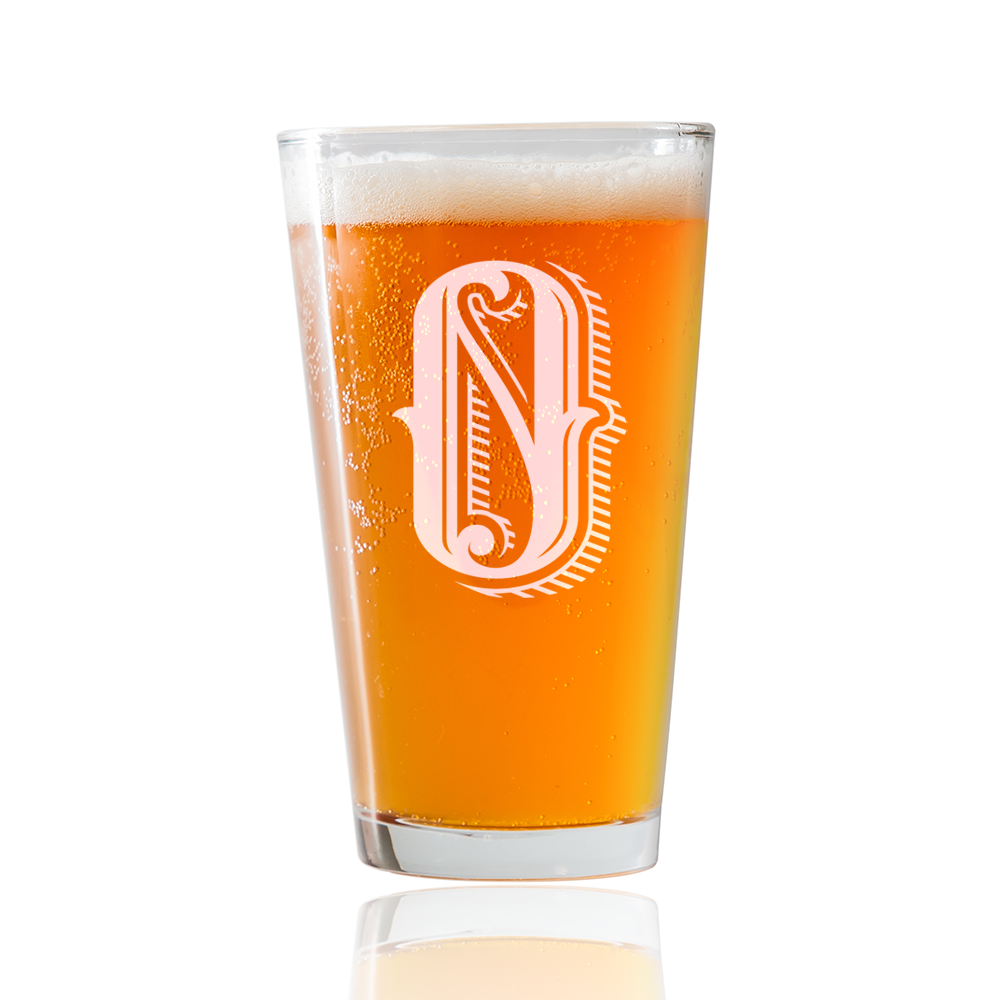 Monogram O  Beer Pint Glass