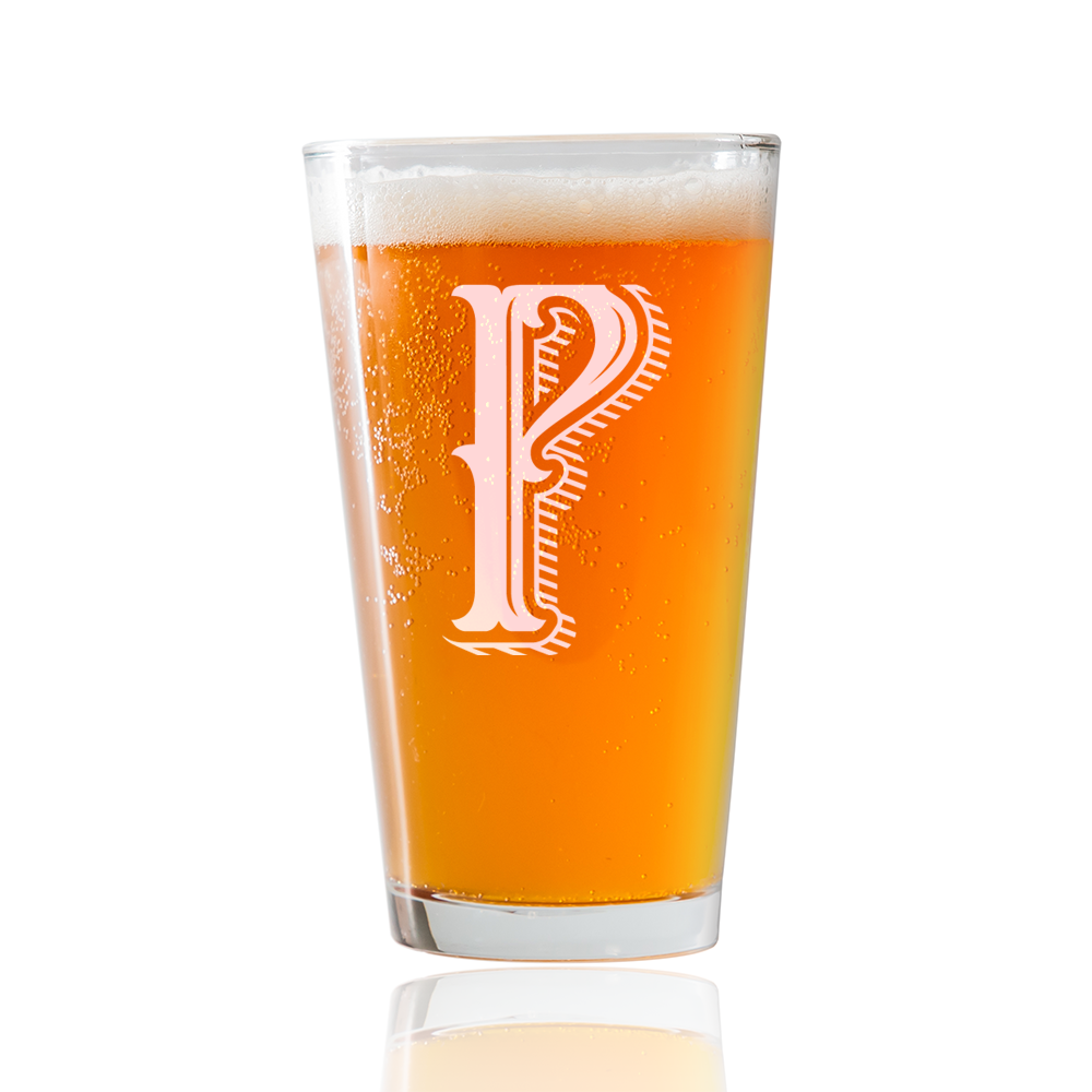 Monogram P  Beer Pint Glass
