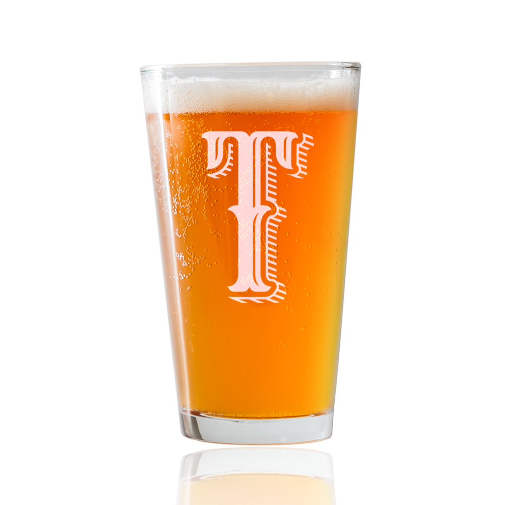 Monogram T  Beer Pint Glass