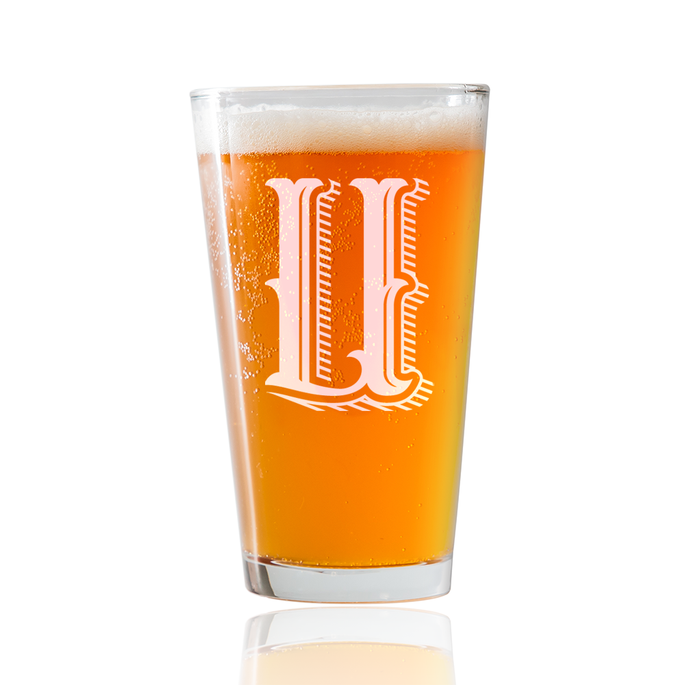Monogram U  Beer Pint Glass