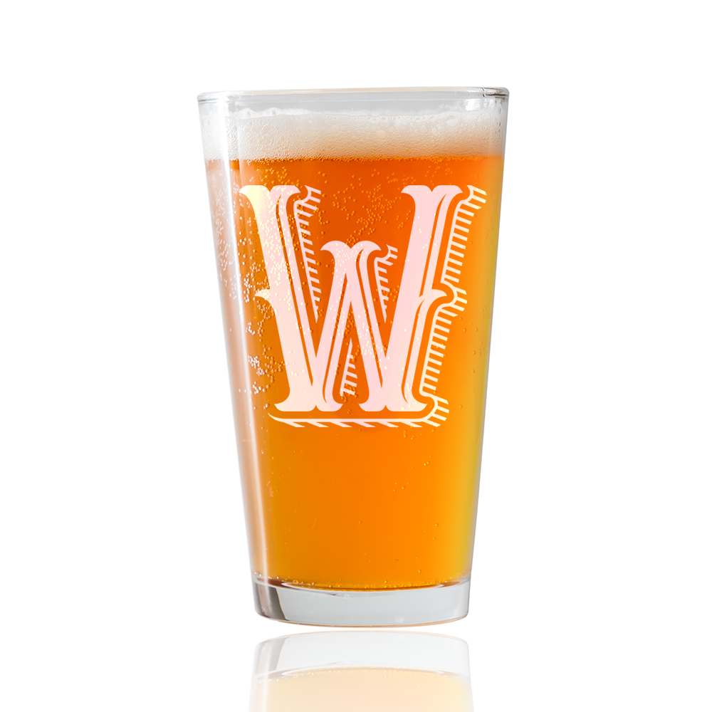 Monogram W  Beer Pint Glass