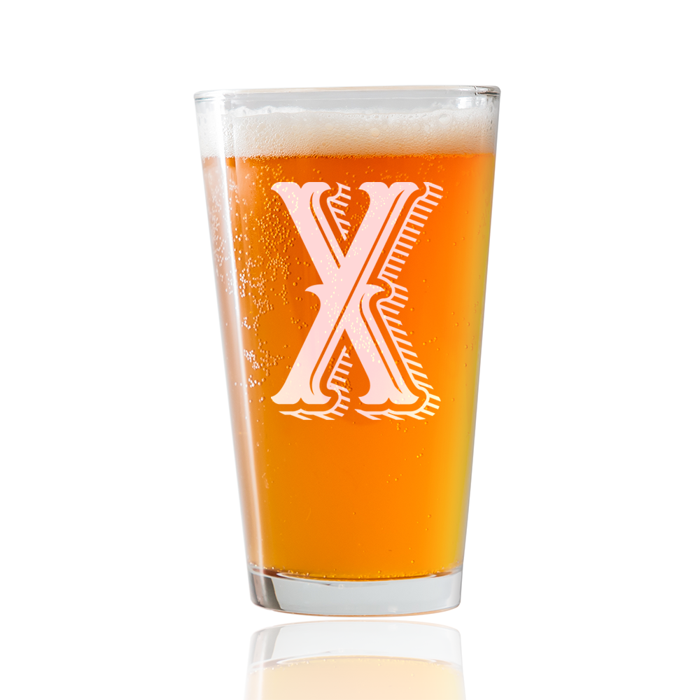 Monogram X  Beer Pint Glass
