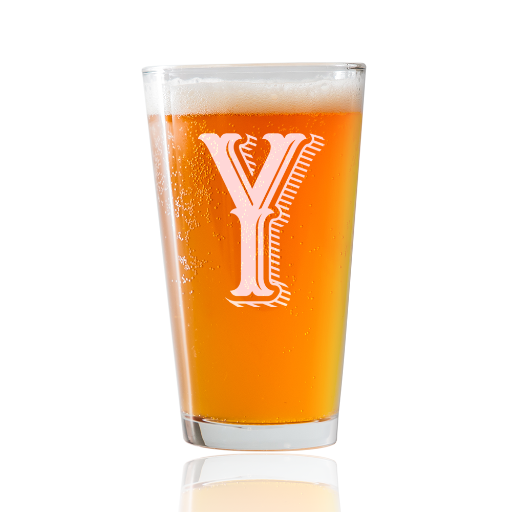 Monogram Y  Beer Pint Glass