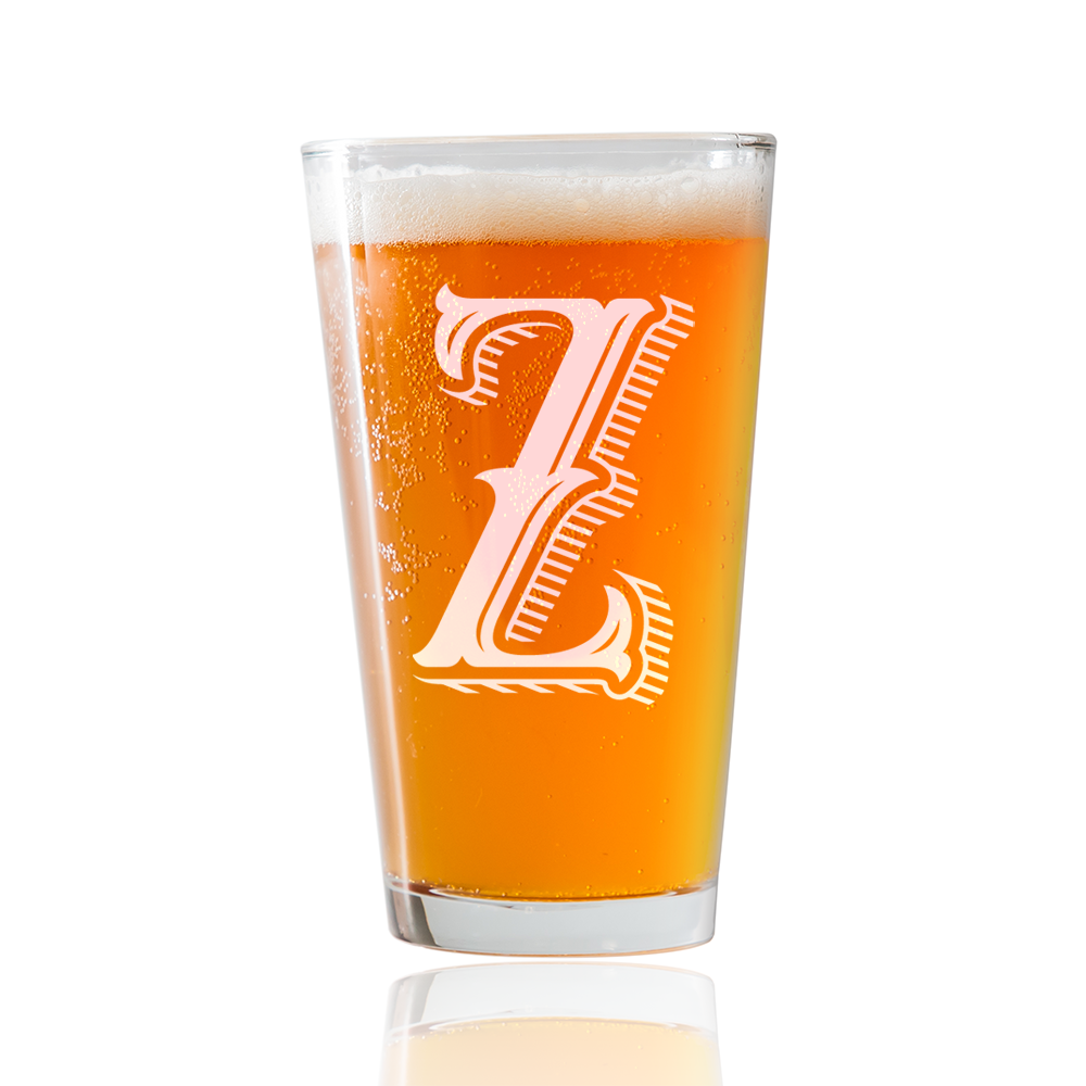 Monogram Z  Beer Pint Glass