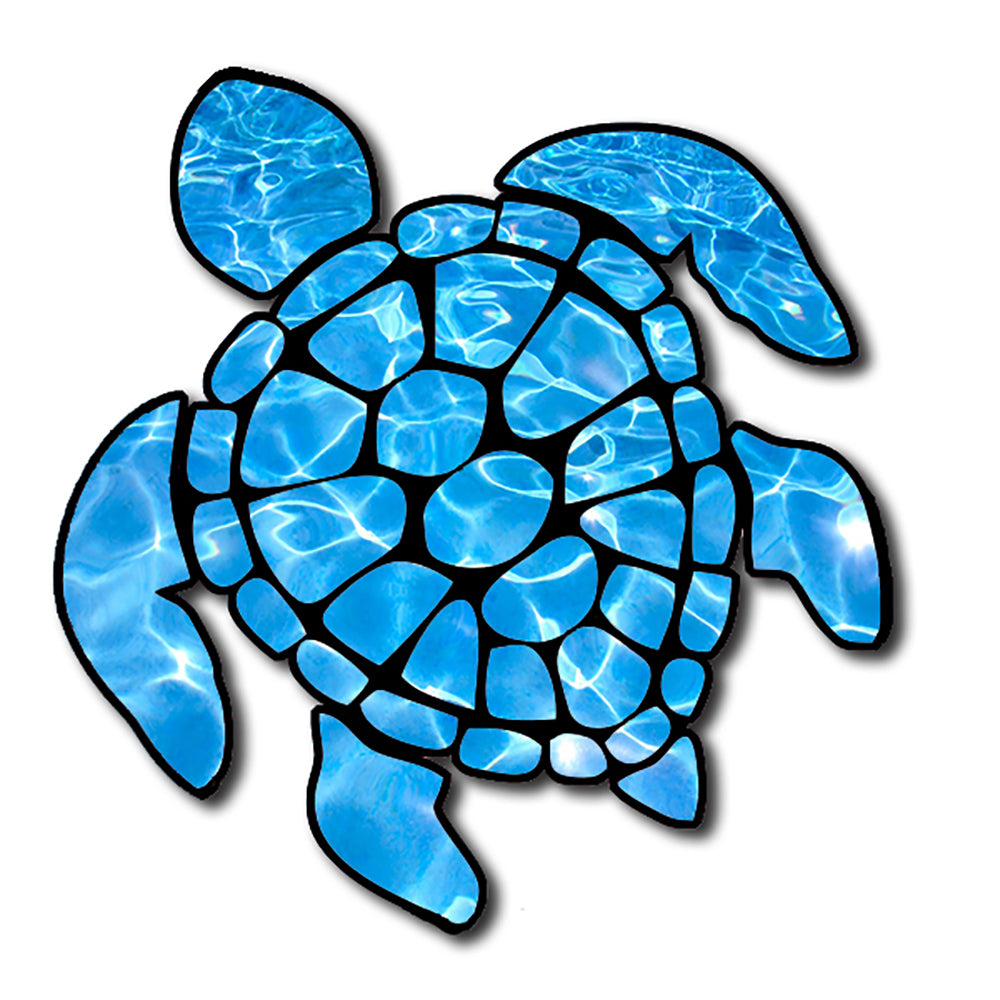 Sea Turtle Under Water Ocean Clear Snorkel  Hawaii Turtle Sticker  Large 8" Sticker 