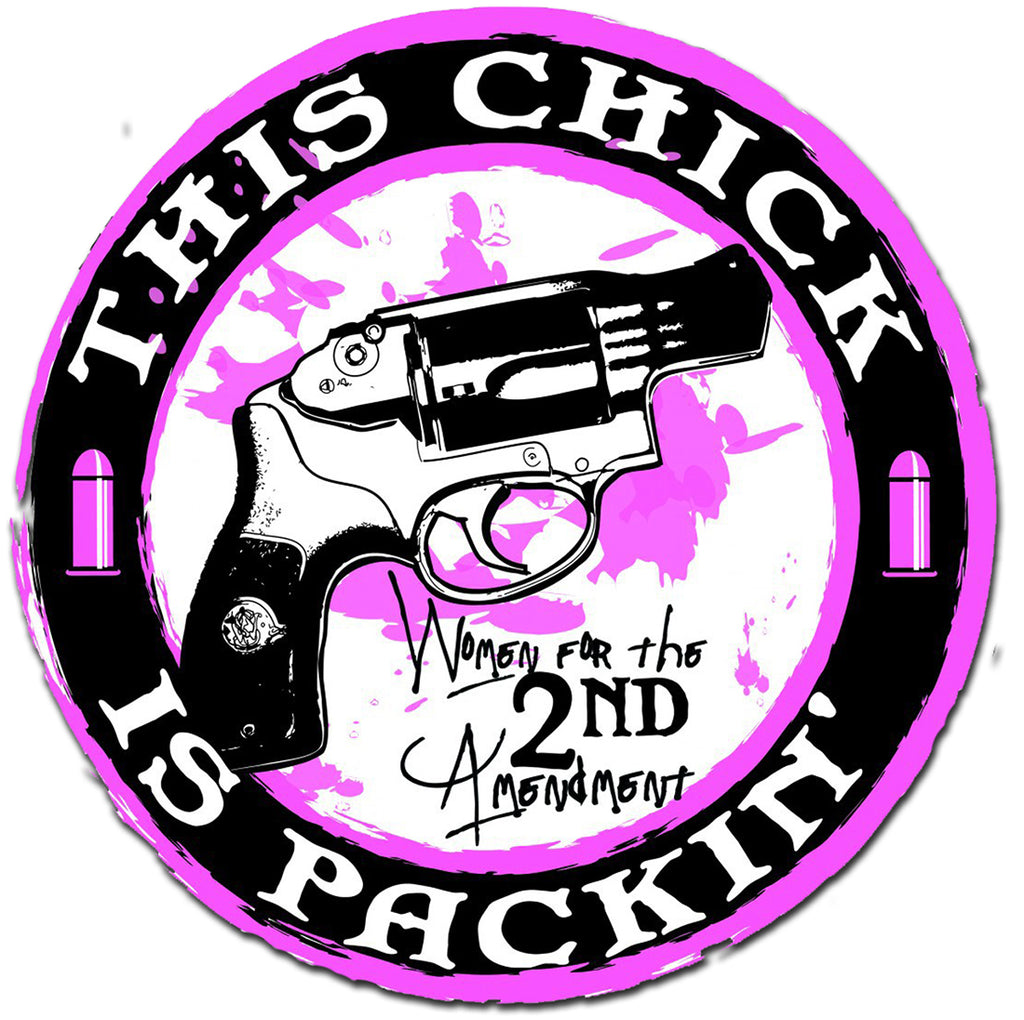 This Chick Is Packin' 2Nd Amendment Sticker  Girls America Sticker 