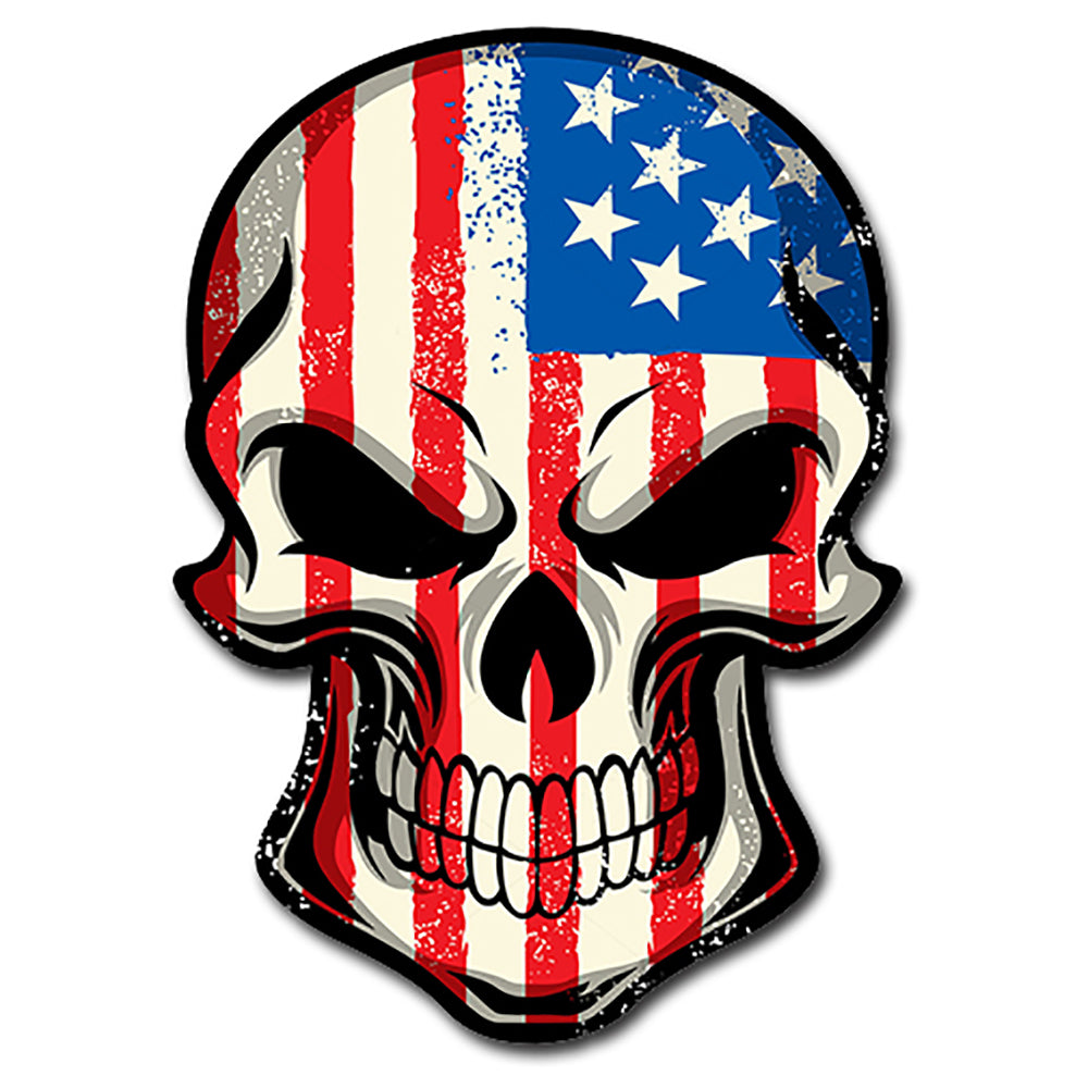 American Flag Skull Head Military Sticker Decal Ͼ– Badass America Murica Merica Sticker 