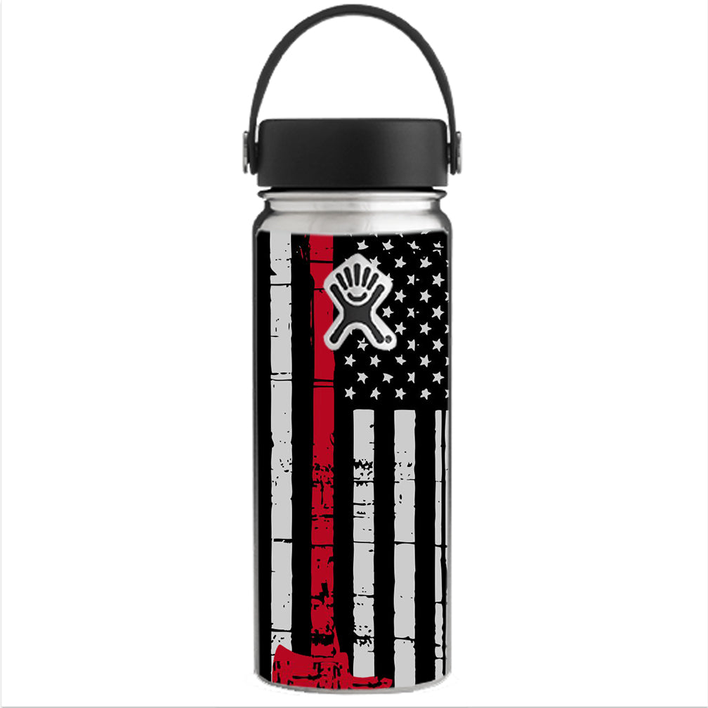  Thin Red Line American Flag U.S. Fire Axe Hydroflask 18oz Wide Mouth Skin