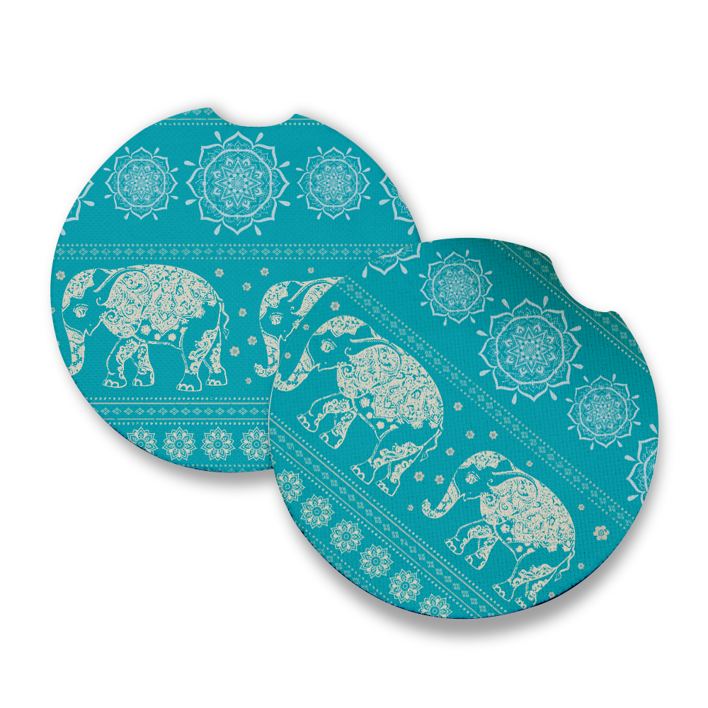 Blue Elephant  Pattern Print
