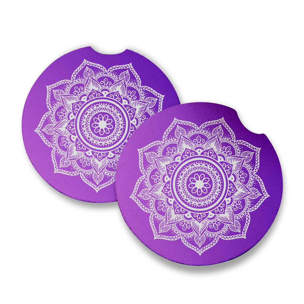 Purple Mandala Car Coaster