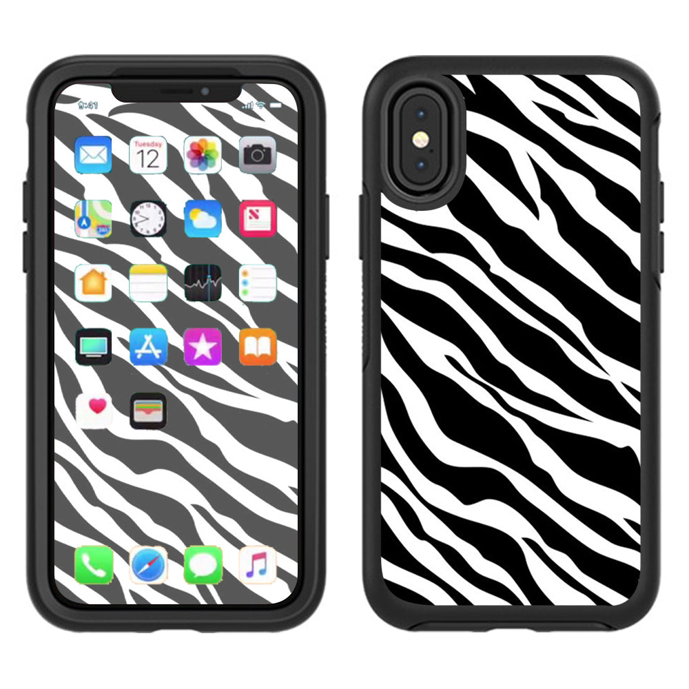  Zebra Pattern Otterbox Defender Apple iPhone X Skin