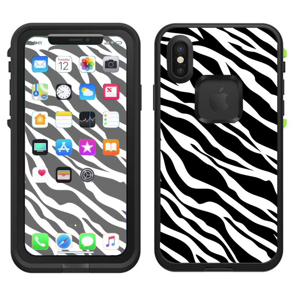  Zebra Pattern Lifeproof Fre Case iPhone X Skin