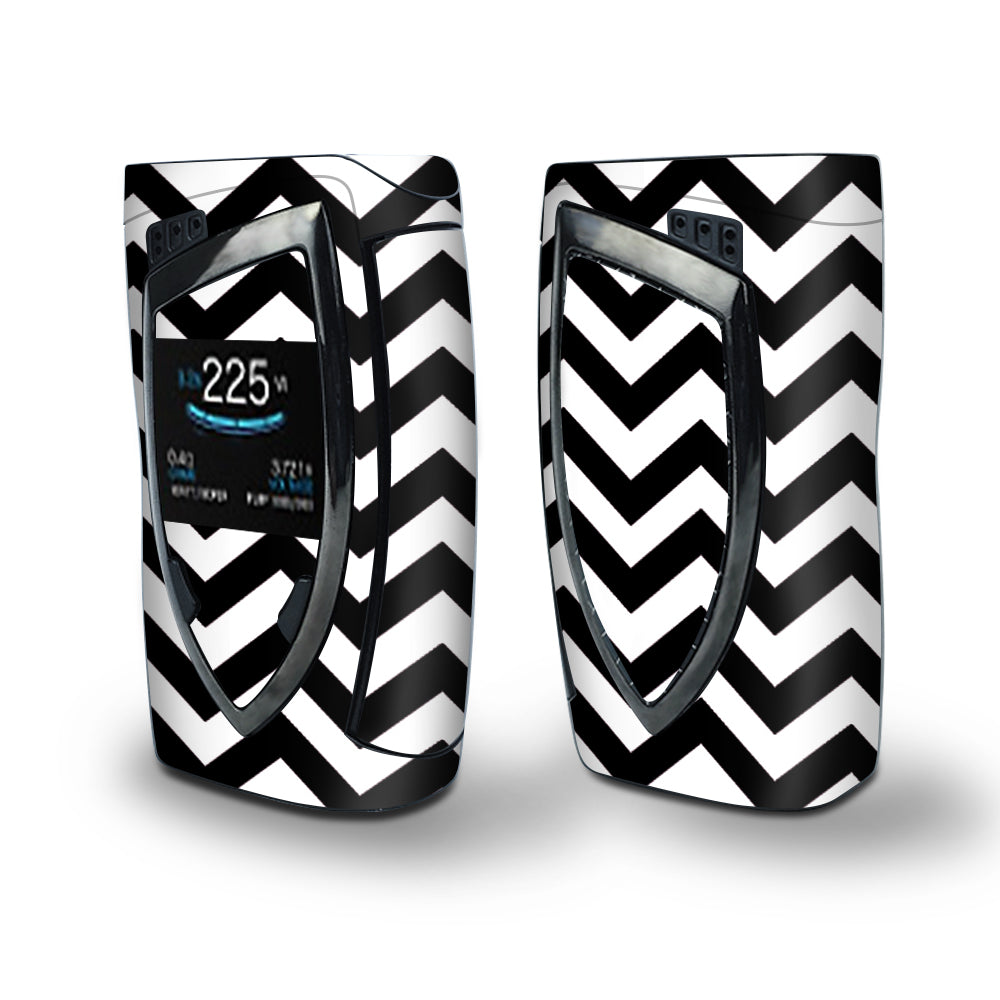 Skin Decal Vinyl Wrap for Smok Devilkin Kit 225w Vape (includes TFV12 Prince Tank Skins) skins cover / Black Chevron 