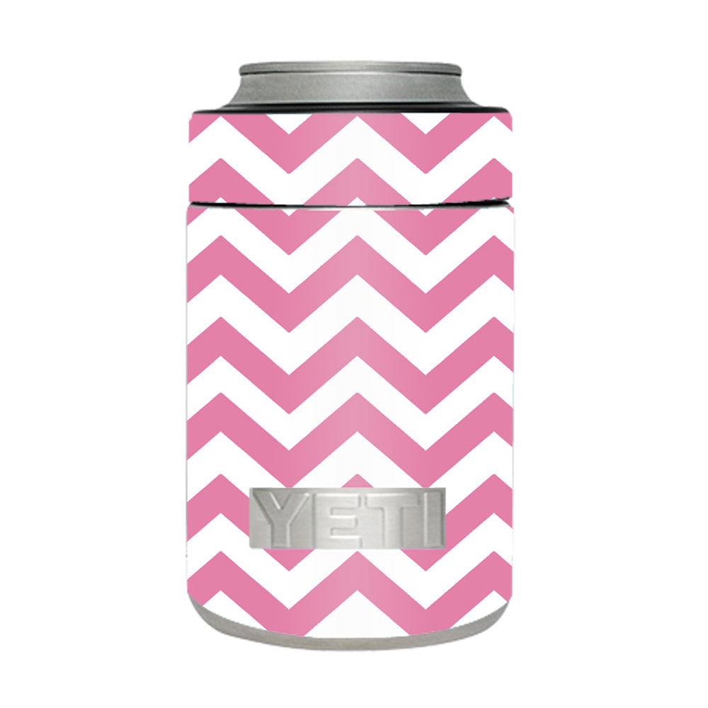  Pink Chevron Yeti Rambler Colster Skin