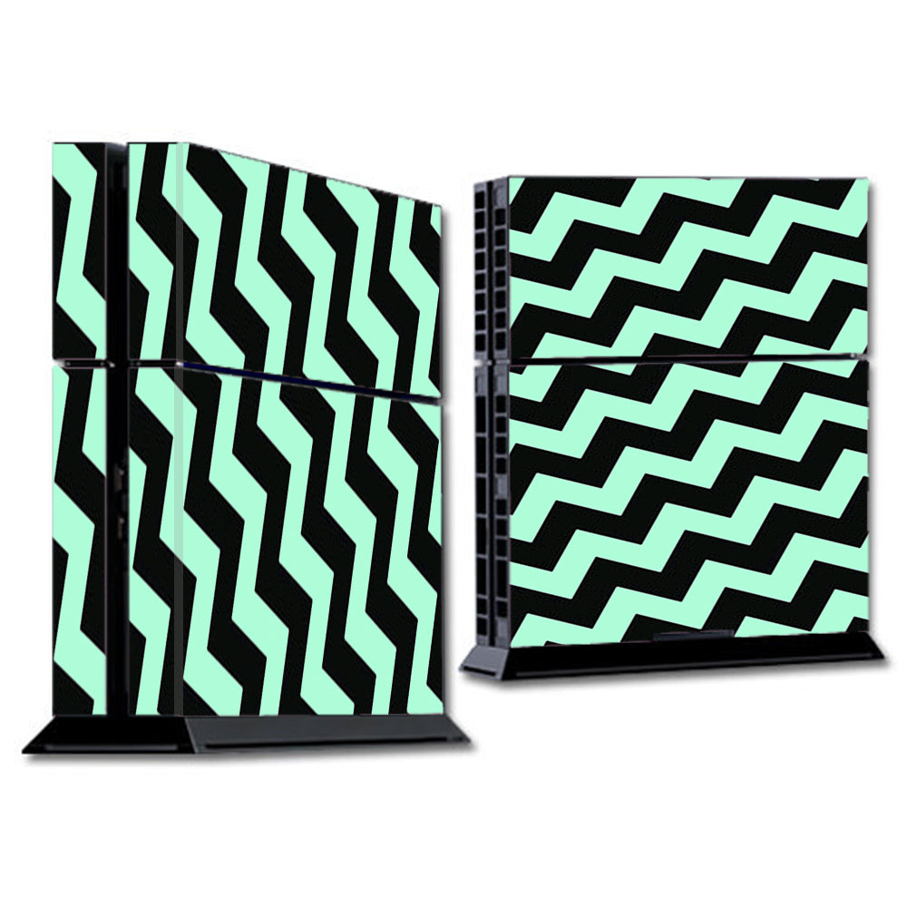  Teal And Black Chevron Sony Playstation PS4 Skin