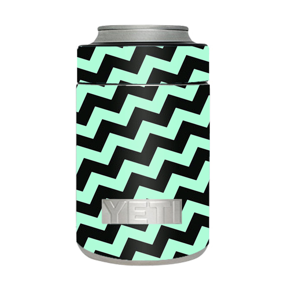  Teal And Black Chevron Yeti Rambler Colster Skin