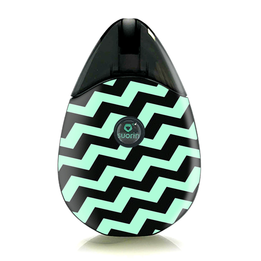  Teal And Black Chevron Suorin Drop Skin